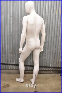 Male Fiberglass White Matte Finish Full Body Display Mannequin by Almax (A)