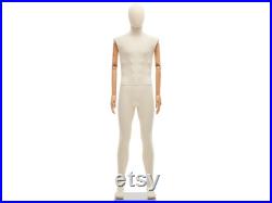 Male Full Body Fabric Wrapped Mannequin in Standing or Sitting Pose