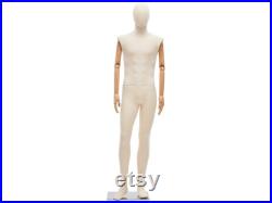 Male Full Body Fabric Wrapped Mannequin in Standing or Sitting Pose