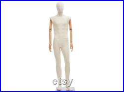 Male Full Body Fabric Wrapped Mannequin in Standing or Sitting Pose