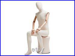 Male Full Body Fabric Wrapped Mannequin in Standing or Sitting Pose