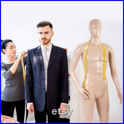 Male Full Body Realistic Mannequin Display Head Turns Dress Form withBase