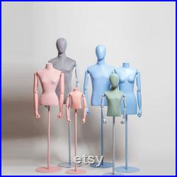 Male Kid Female Mannequin Torso With Wooden Arms,Colorful Velvet Dress Form Model Leather Mannequin,Window Dress Form Clothing Dress Form