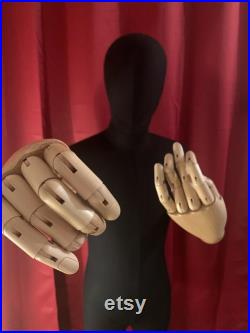 Male Mannequin, Fully Articulated Wooden Arms and Fingers, Dress Form, Sewing Mannequin, Wood Mannequin Hand, Mannequin Torso