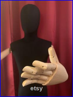 Male Mannequin, Fully Articulated Wooden Arms and Fingers, Dress Form, Sewing Mannequin, Wood Mannequin Hand, Mannequin Torso