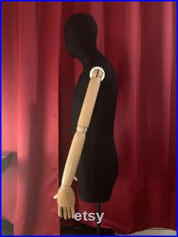 Male Mannequin, Fully Articulated Wooden Arms and Fingers, Dress Form, Sewing Mannequin, Wood Mannequin Hand, Mannequin Torso