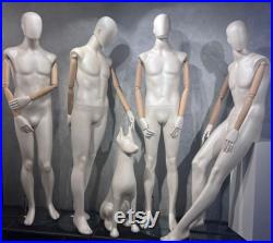 Male Mannequin With Wooden Sleeves, High Quality Male Full Body Mannequin