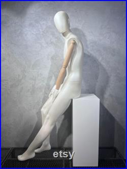 Male Mannequin With Wooden Sleeves, High Quality Male Full Body Mannequin