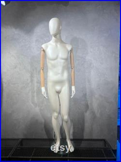 Male Mannequin With Wooden Sleeves, High Quality Male Full Body Mannequin