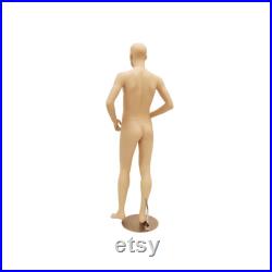 Male Realistic Fleshtone Full Body Short Mannequin with Flexible Elbows and Wig STEVE