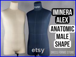 Male dress form for sewing Iminera Alex, soft compressible mannequin, pinnable torso, dressmaker's dummy