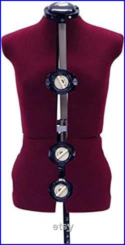 Mannequin Adult Female Adjustable Dress Form Sewing Fabric Torso with Adjustment Dials,