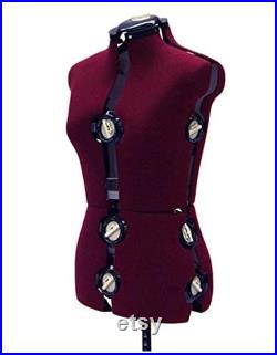 Mannequin Adult Female Adjustable Dress Form Sewing Fabric Torso with Adjustment Dials,