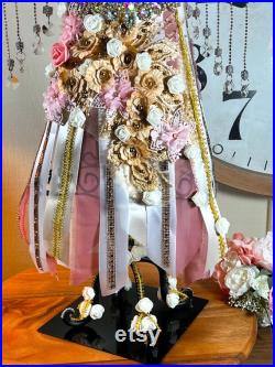 Mannequin, Dress Form, Wrought Iron, Hand Decorated, Victorian, Large, 33 Inch, Jeweled Crown, Crystals, Art Decor ( 3) K5-4-4-24