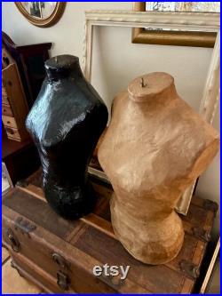 Mannequin Dress Forms, Vintage Mannequin, 22 inch Paper Mache Dress Form Sculpture, Vintage Art dolls, Handmade Artistic Display Mannequins