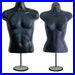 Mannequin Forms Male and Female Torso with Metal Stand and Hook, Waist Long, Black