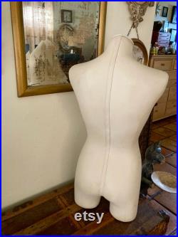 Mannequin Store Display, Vintage Leather Wrapped Mannequin, Fiberglass Leather Store Display Mannequin, 34 inch Table top Mannequin Torso