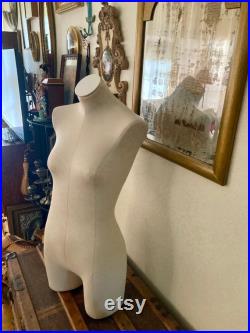 Mannequin Store Display, Vintage Leather Wrapped Mannequin, Fiberglass Leather Store Display Mannequin, 34 inch Table top Mannequin Torso