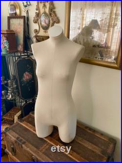 Mannequin Store Display, Vintage Leather Wrapped Mannequin, Fiberglass Leather Store Display Mannequin, 34 inch Table top Mannequin Torso