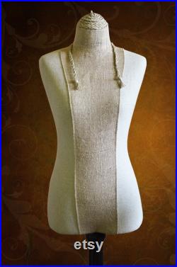 Mannequin Torso Burlap Calico Maniquin Vintage Style Dress Form Jewelry bust display Torso paper mashe Tailor Dummy Jewelry Holder Organizer