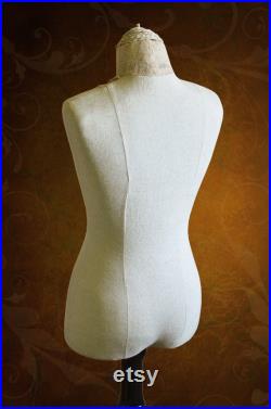 Mannequin Torso Burlap Calico Maniquin Vintage Style Dress Form Jewelry bust display Torso paper mashe Tailor Dummy Jewelry Holder Organizer