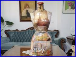 Mannequin Torso Paris Postcards Wasp Waist Vintage French Style Jewelry bust display Dress Form paper mache Tailor Dummy