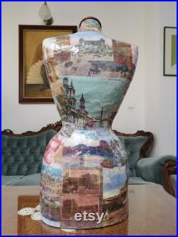 Mannequin Torso Rom Postcards Wasp Waist Vintage French Style Jewelry bust display Dress Form paper mache Tailor Dummy