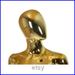 Mannequin female Dress Form Torso Stand Full Body (Gold, Silver) with Head and Arm, Color, metal stand 68 inches detachable parts