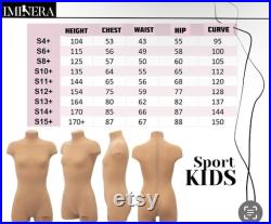 Mannequin torso Iminera Sport Kids Flexible, Durable Dress Form for Gymnastics, Dance and Sewing
