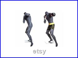 Matte Gray Headless Fiberglass Adult Male Boxing MMA Mannequin with Metal Base BOXING-2