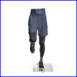 Men's Athletic Runner Mannequin Pant Form Fiberglass Male Mannequin Pant Form with Base in Running Pose HEF50LEG