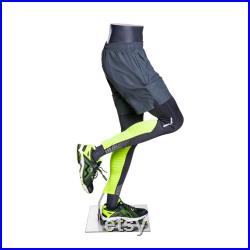 Men's Athletic Runner Mannequin Pant Form Fiberglass Male Mannequin Pant Form with Base in Running Pose HEF50LEG