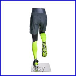 Men's Athletic Runner Mannequin Pant Form Fiberglass Male Mannequin Pant Form with Base in Running Pose HEF50LEG