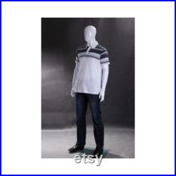 Men's Full Body Egg Head Mannequin with Square Glass Base Included WEN4EG