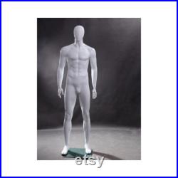 Men's Full Body Egg Head Mannequin with Square Glass Base Included WEN4EG