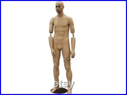 Men's Realistic Fleshtone Full Body Mannequin With Movable Elbows Base Included BC8