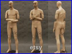 Men's Realistic Fleshtone Full Body Mannequin With Movable Elbows Base Included BC8