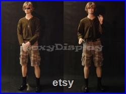 Men's Realistic Fleshtone Full Body Mannequin With Movable Elbows Base Included BC8