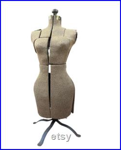 Metal and Burlap Dress Form