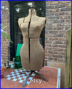 Metal and Burlap Dress Form
