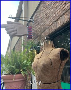 Metal and Burlap Dress Form
