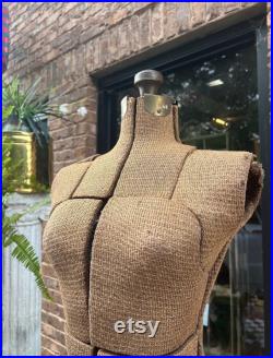 Metal and Burlap Dress Form