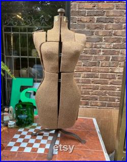 Metal and Burlap Dress Form