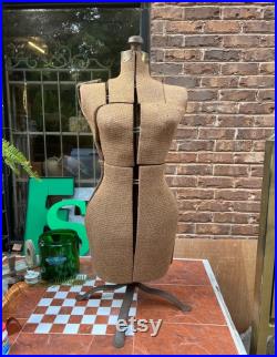 Metal and Burlap Dress Form