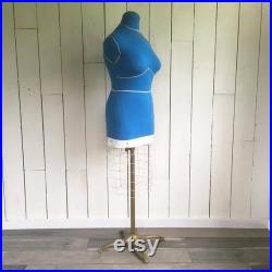 Mid Century Evelyn Berney Dressmaker's Form Tailor's Form, Blue Dress Form, Mannequin, Dress Dummy