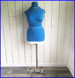 Mid Century Evelyn Berney Dressmaker's Form Tailor's Form, Blue Dress Form, Mannequin, Dress Dummy