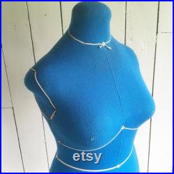 Mid Century Evelyn Berney Dressmaker's Form Tailor's Form, Blue Dress Form, Mannequin, Dress Dummy