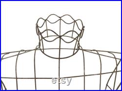 Mid Century Wire Cage Mannequin, Vintage Store Display Dress Form, Nude Woman Torso