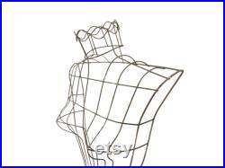 Mid Century Wire Cage Mannequin, Vintage Store Display Dress Form, Nude Woman Torso