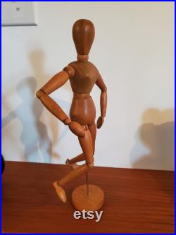 Mid-century woman beautiful vintage 1950s wooden traditional quality artists mannequin